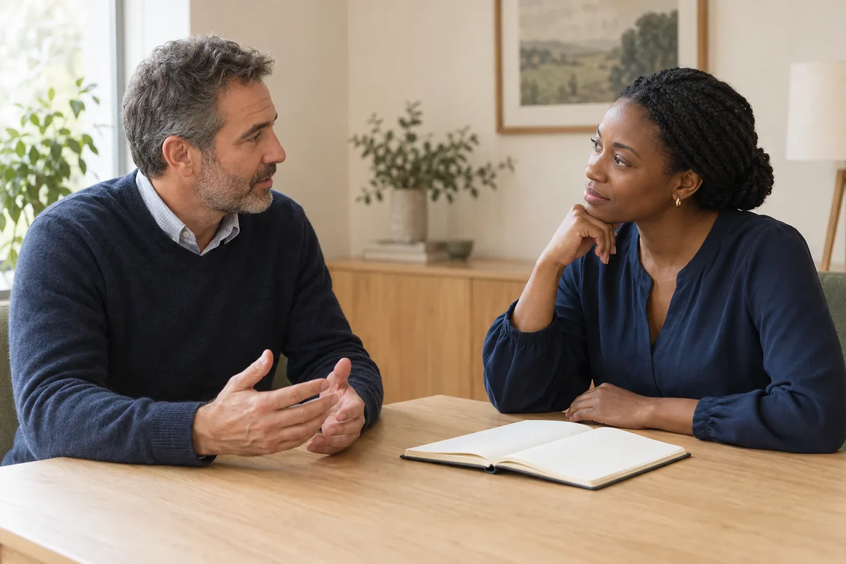 Illustrative planning conversation with a professional listening to a client